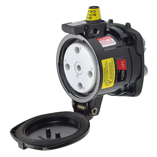 36-64187-C-K14-HAZ - DS100C RECEPTACLE METAL BLACK SIZE 4 TYPE 4X 3P+N+G 100A 347/600 VAC 60 Hz NO AUX